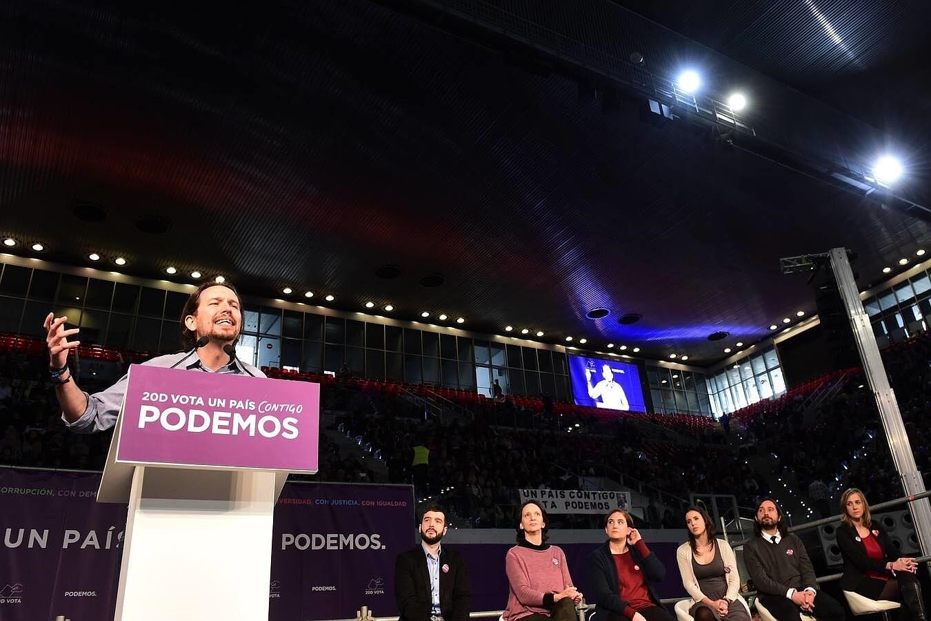 El líder de Podemos y candidato a la Presidencia del Gobierno, Pablo Iglesias, dentro de la campaña para las elecciones generales del 20D