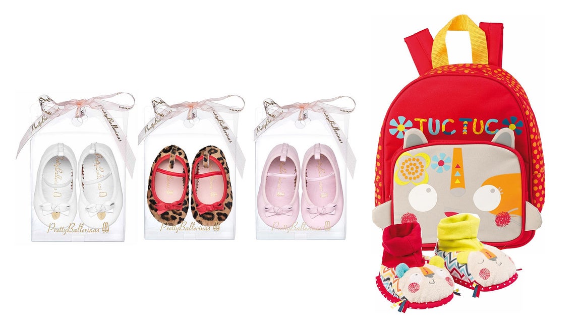 Y para las recién llegadas al hogar, Pretty Ballerinas lanza la gama «Pretty Baby», una completa colección de bailarinas en tonos neutros como blanco y rosa combinados con opciones más fashion como leopardo para los bebés que vienen pisando fuerte. Tuc Tuc se lo pone muy fácil para los días que toca ir a dormir a casa de los abuelos con una divertida mochila y los patucos a juego. 