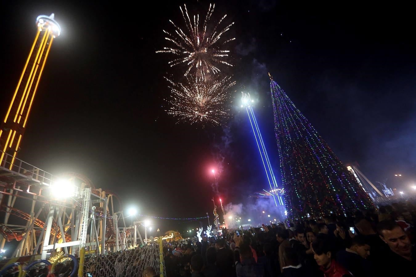 Celebración del Año Nuevo en Bagdad, Irak. 