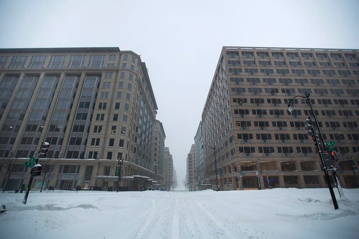 La tormenta ha alterado el ritmo habitual de la vida en Washington. 