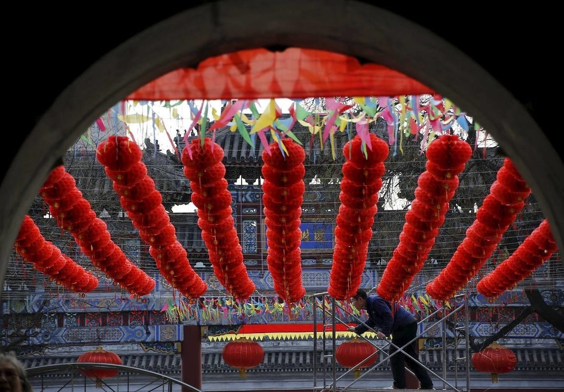 Preparativos para el Año Nuevo Chino. 