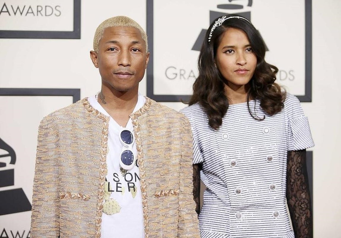 Farrell Williams, con su mujer. 