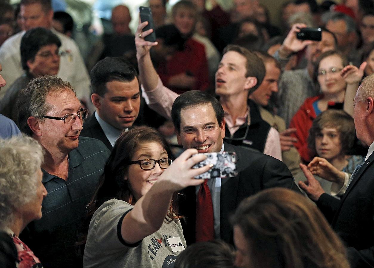 Marco Rubio, con sus seguidores de Minnesota
