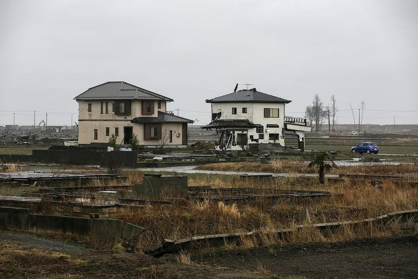 Vista general del distrito destruido de Ukedo, cerca de la central nuclear de Fukushima Daiichi en Namie, Japón, 