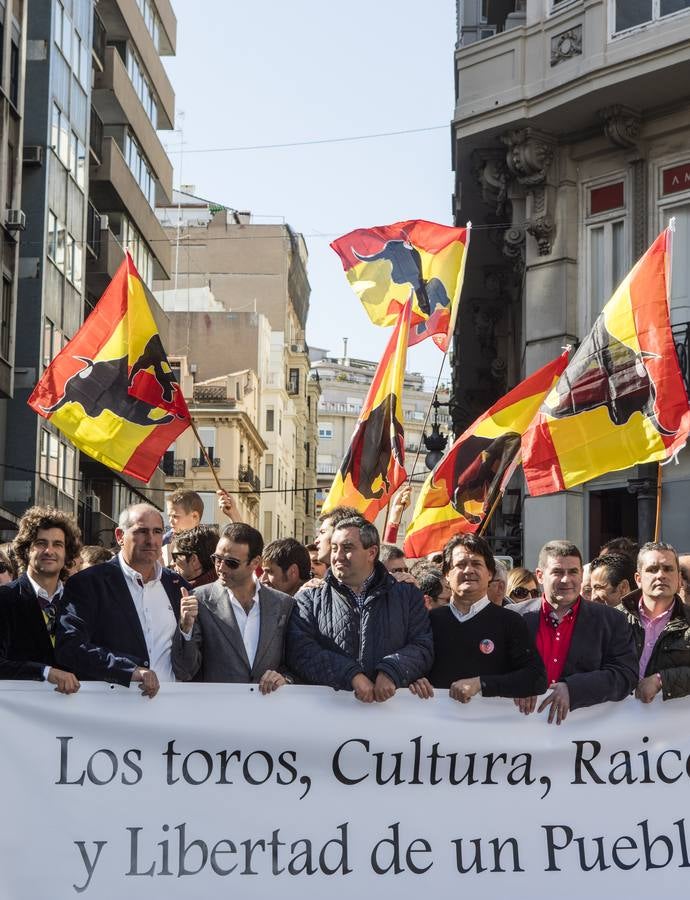 Imágenes de la multitudinaria manifestación taurina en Valencia