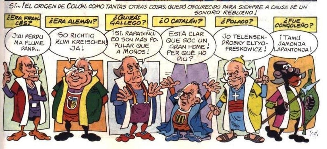Una sola viñeta para varios personajes internacionales. 
