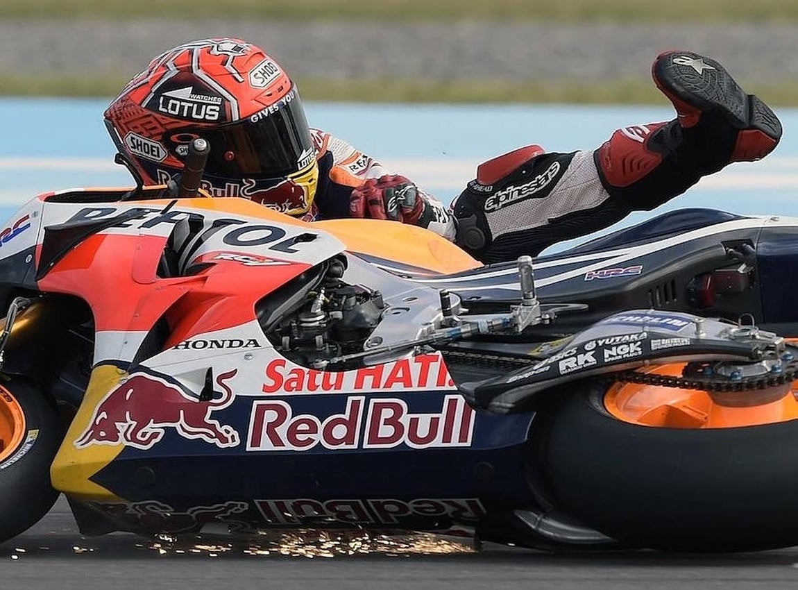 Escalofriante caída de Marc Márquez