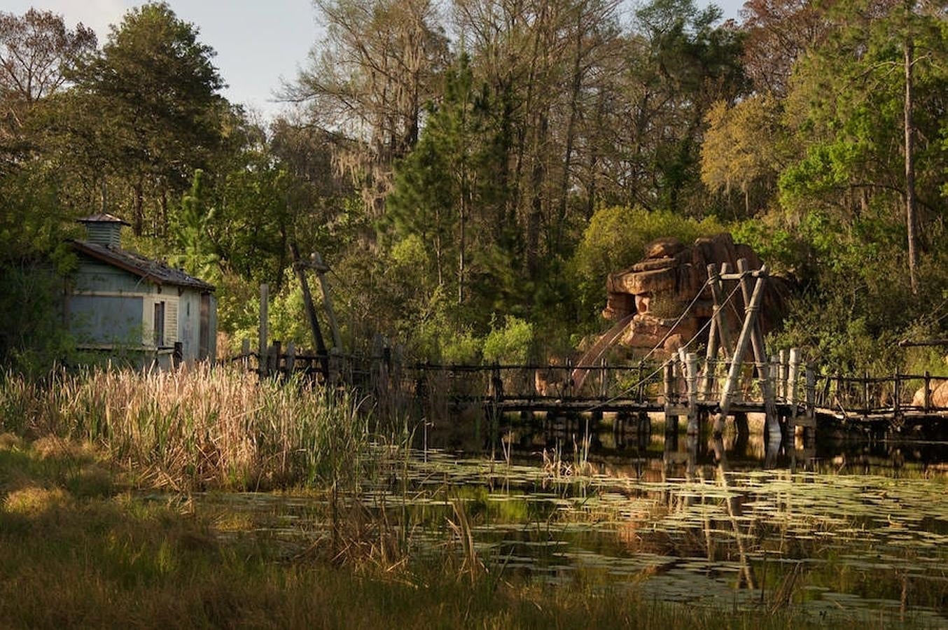 River Country. Puentes de madera y toboganes fueron abandonados