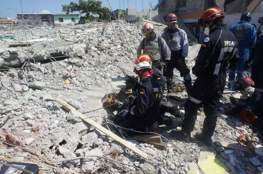 Entre las labores del Ericam se encuentra romper el hormigón y estabilizar estructuras. 