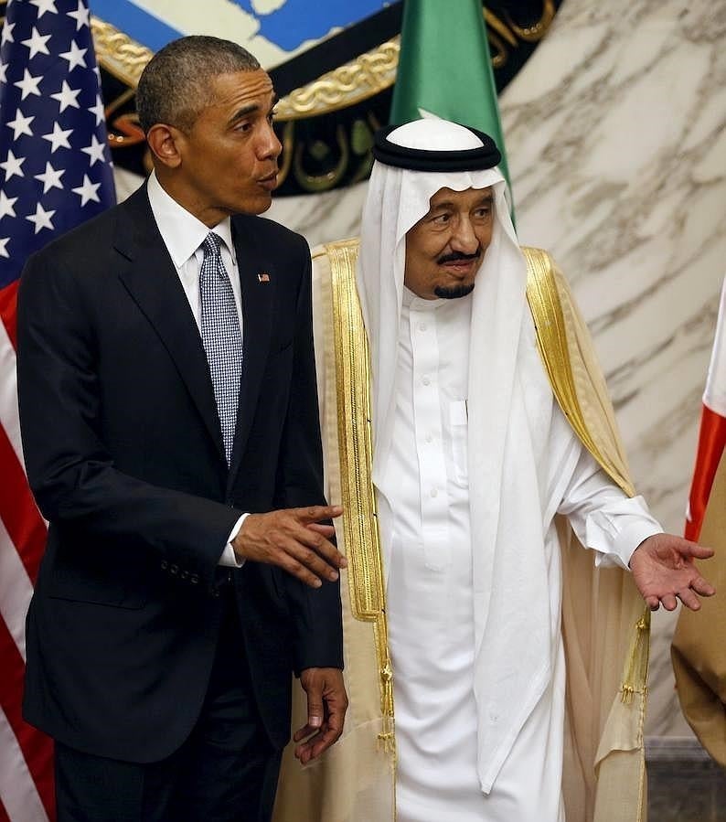Obama, junto al rey Salman de Arabia Saudí, con el que el miércoles estuvo reunido durante más de dos horas para limar asperezas. 