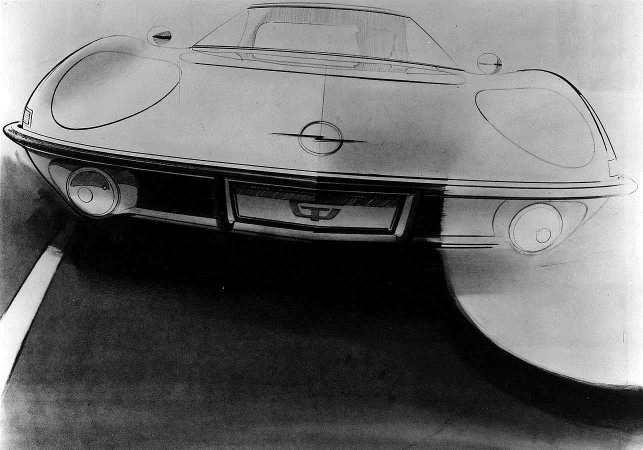 Boceto del Opel GT de 1968
