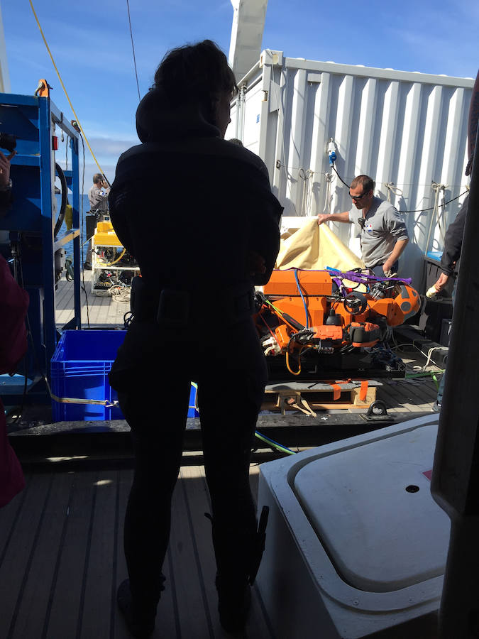 Una arqueóloga, lista para la inmersión junto al Ocean One. 