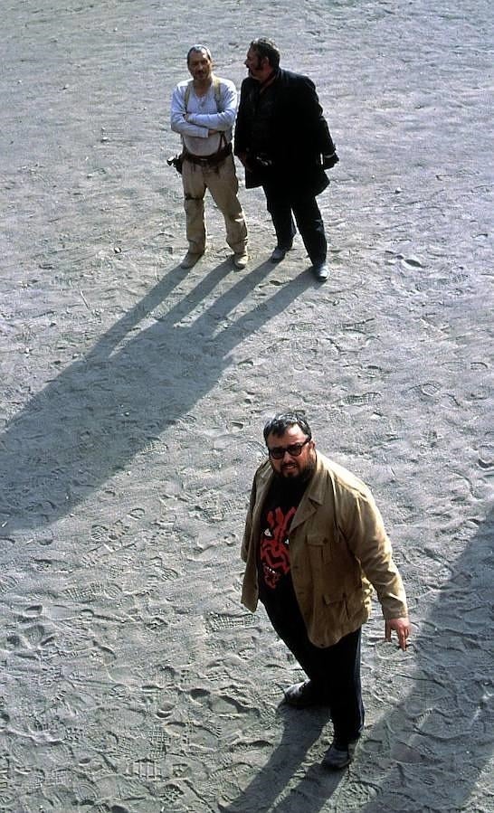 El director Álex de la Iglesia junto a Ángel de Andrés y Sancho Gracia. 