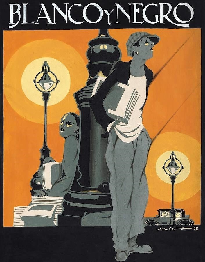 Un buen reclamo. Portada de 1929, obra de Mena