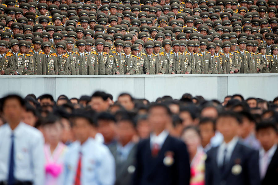 Clausura del Congreso del Partido de los Trabajadores de Corea del Norte, en imágenes. El país posee un ejército de un millón de soldades en activo, por 4,5 millones en la reserva sobre una población de poco más de 25 millones de personas