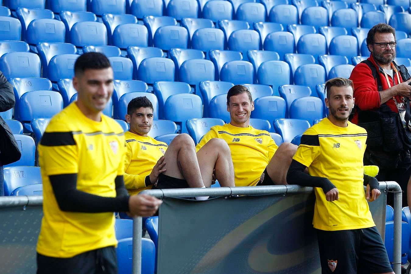 El Sevilla ya se entrena en el escenario de la final