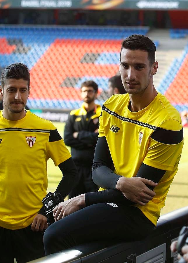 El Sevilla ya se entrena en el escenario de la final