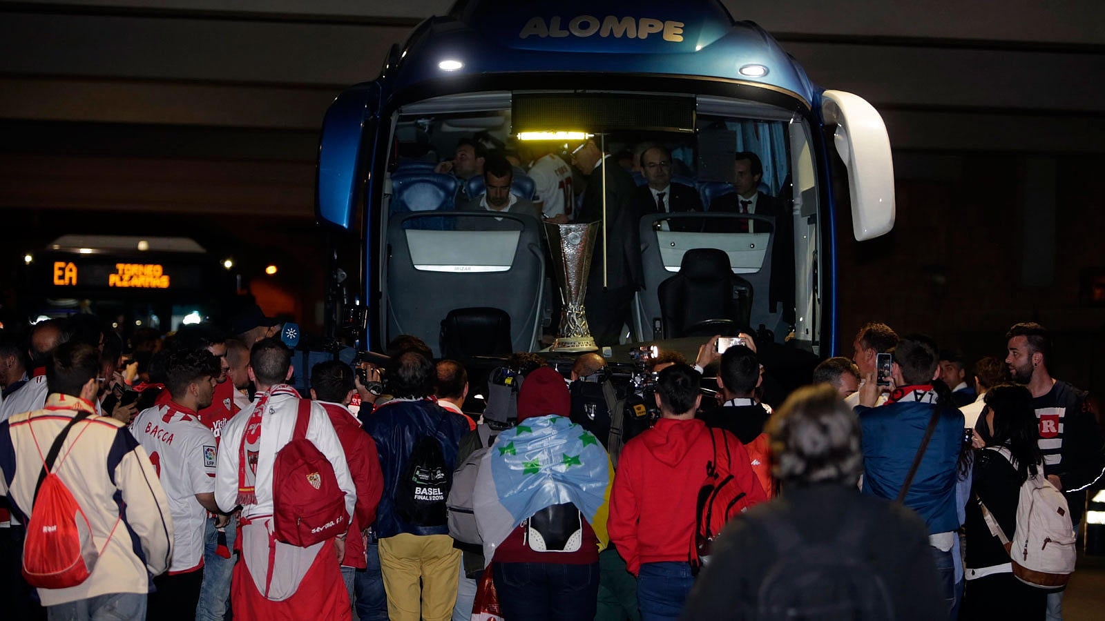 El Sevilla llega a la ciudad con la Europa League