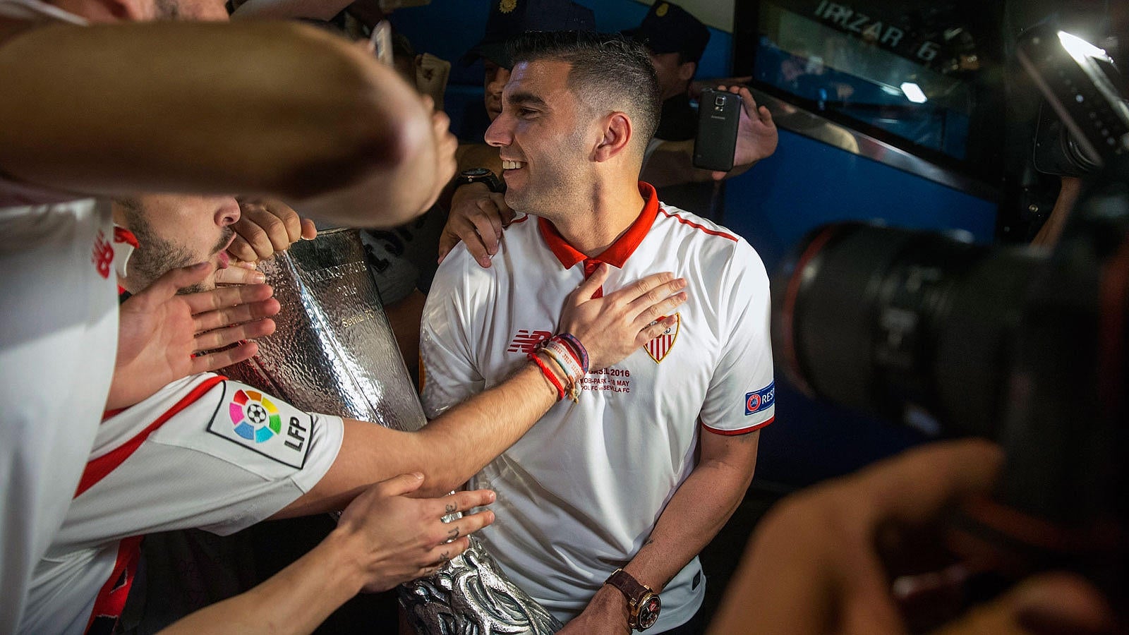 El Sevilla llega a la ciudad con la Europa League