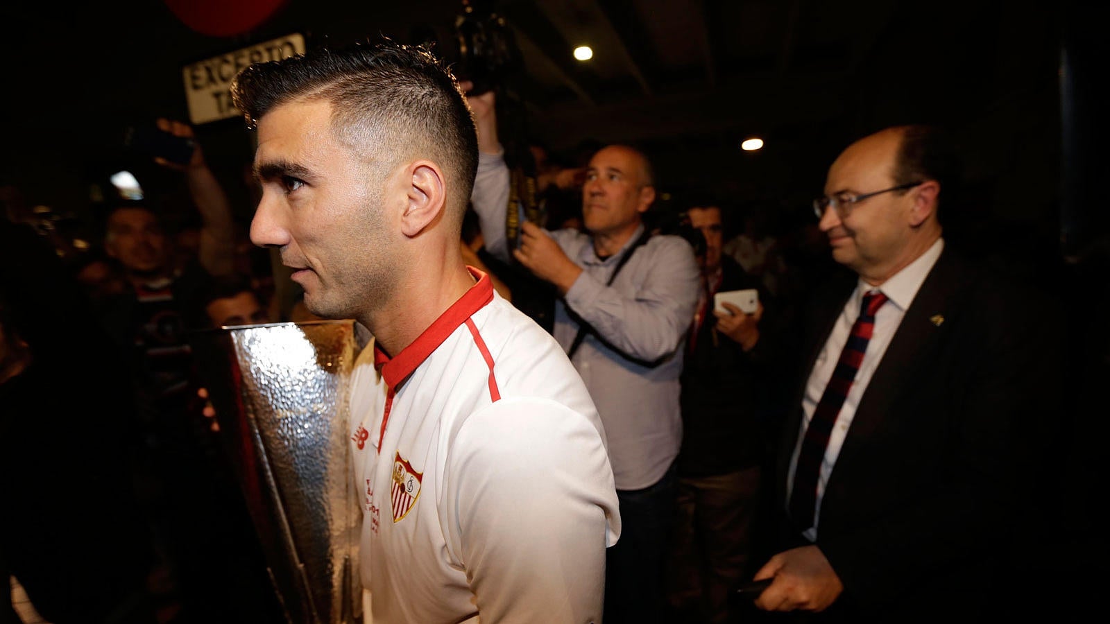 El Sevilla llega a la ciudad con la Europa League