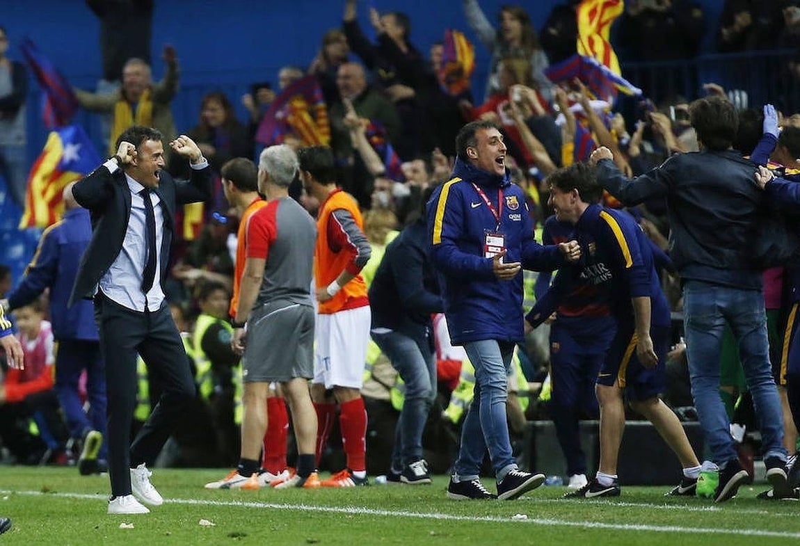 Luis Enrique festeja la victoria. 
