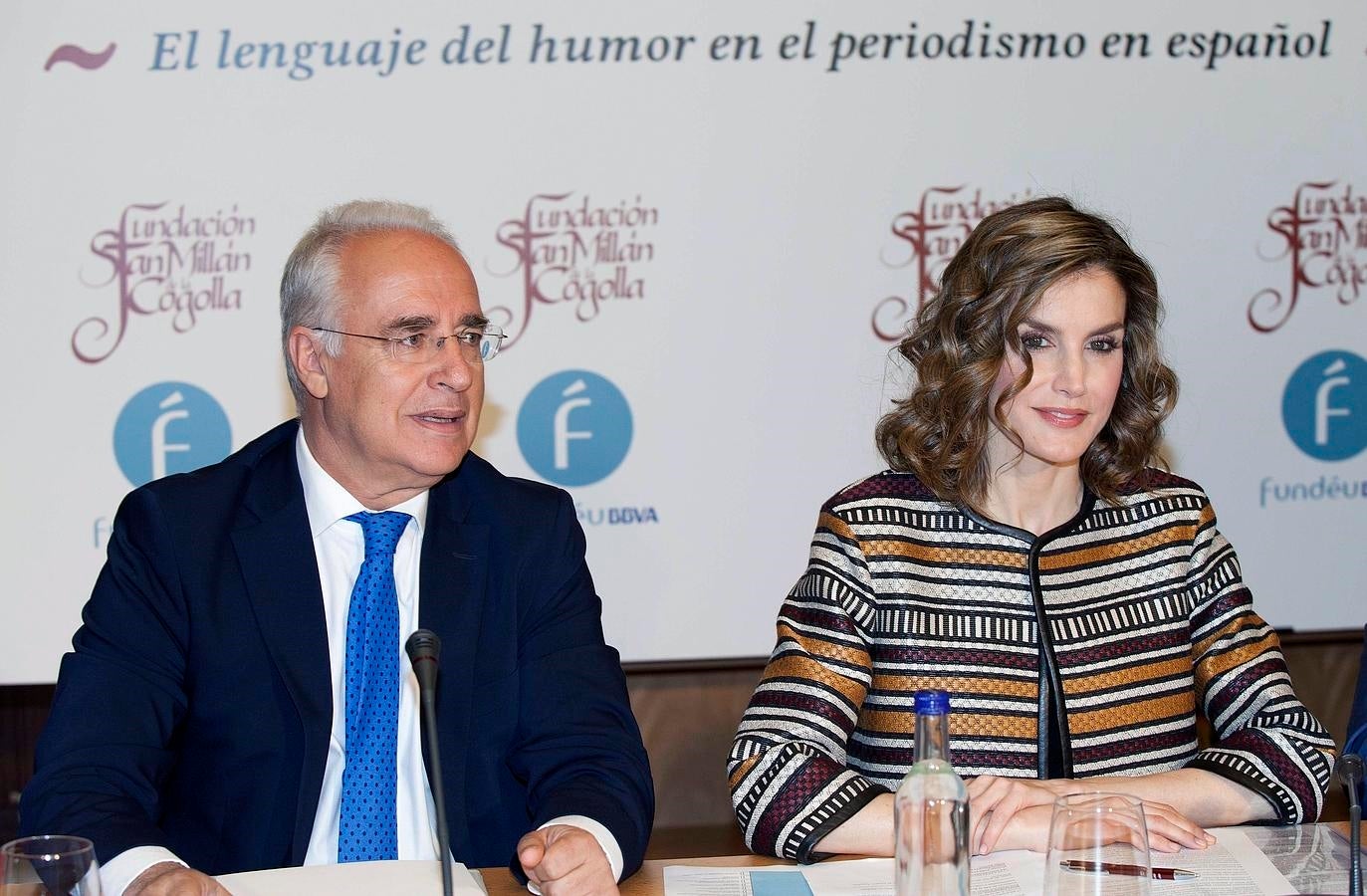 Doña Letizia, junto al presidente del gobierno riojano José Ignacio Ceniceros. 