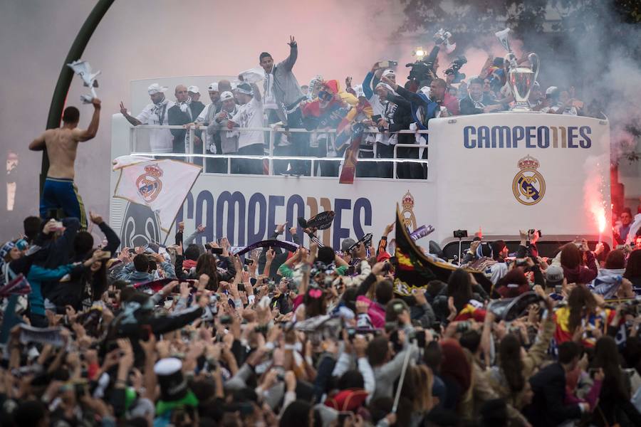 Así celebró el Real Madrid la Undécima en Cibeles