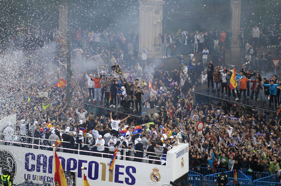 Así celebró el Real Madrid la Undécima en Cibeles