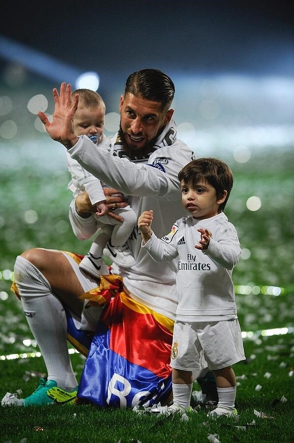 Sergio Ramos y sus dos hijos, Marco y Sergio