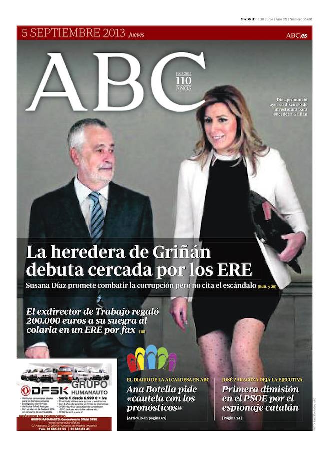 5 de septiembre de 2013. La heredera de Griñán debuta cercada por los ERE