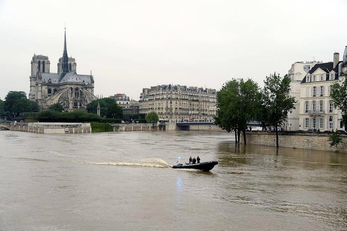 En imágenes: la crecida del Sena alcanza los 5,58 metros a su paso por París, que se encuentra inundada