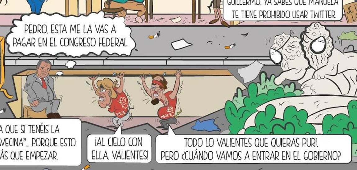 7. Viñeta con Puri Causapié en el centro