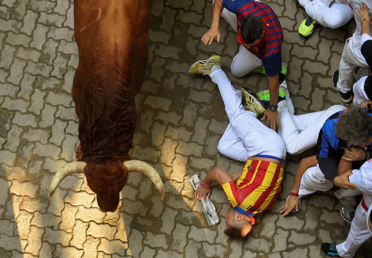 Las mejores imágenes del cuarto día de encierros en Pamplona