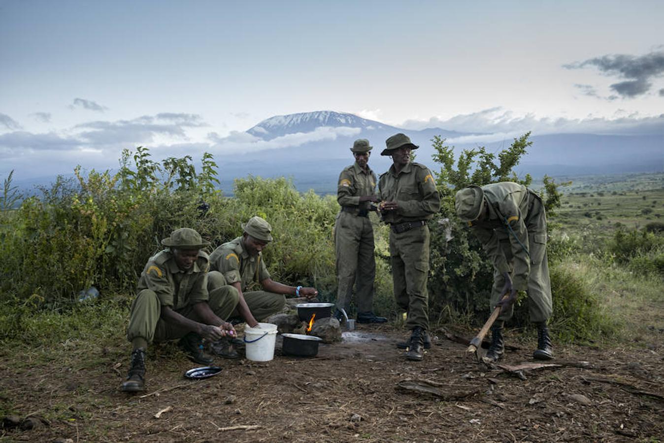 11. KENIA, AMBOSELI - Febrero 2016: Una unidad, en su campamento en el National park Amboselli ( Photo by Alvaro Ybarra Zavala). 