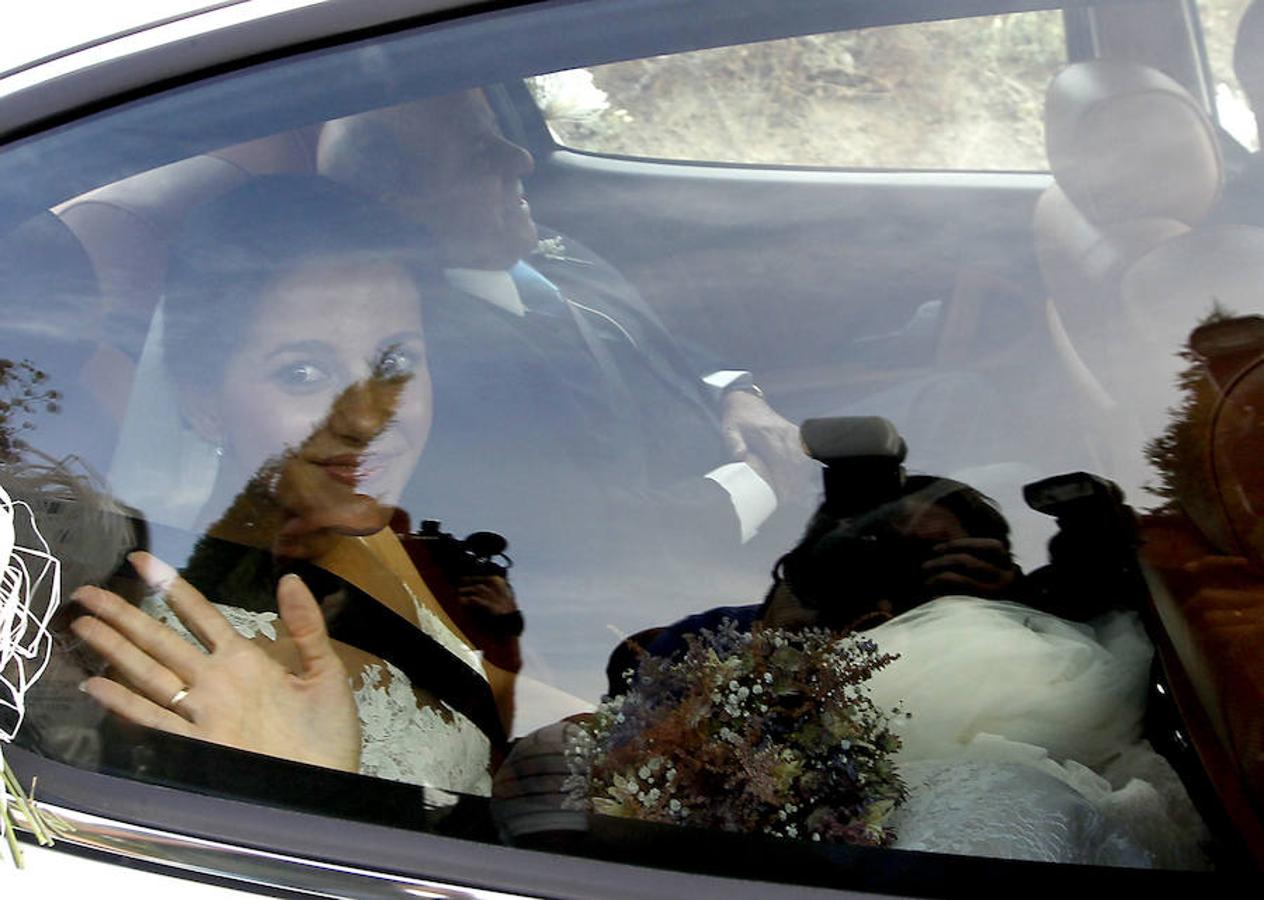 Inés Arrimadas, a su llegada a la finca de Jerez de la Frontera. J. M. SERRANO