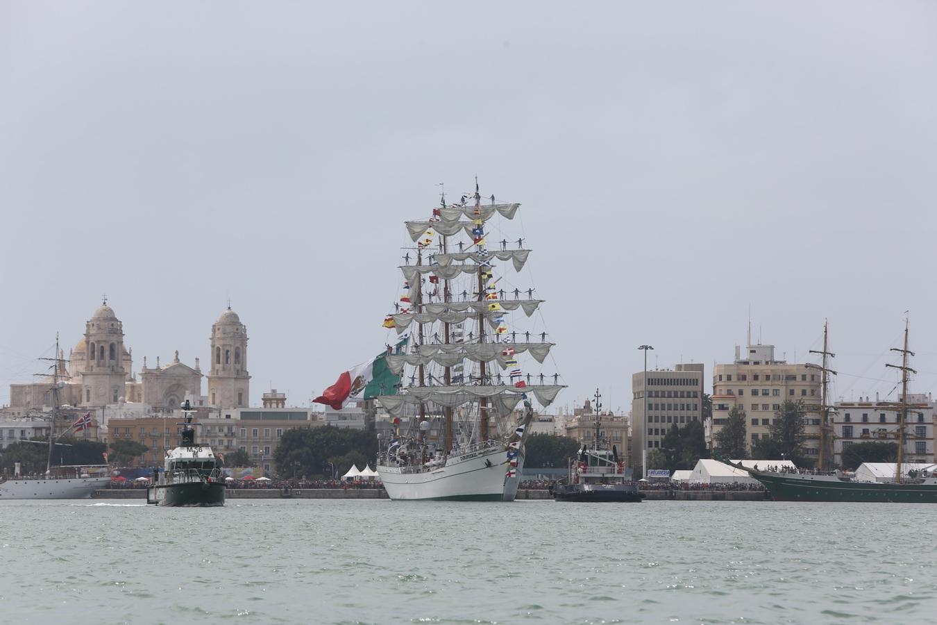 La salida de los veleros del puerto de Cádiz, en imágenes