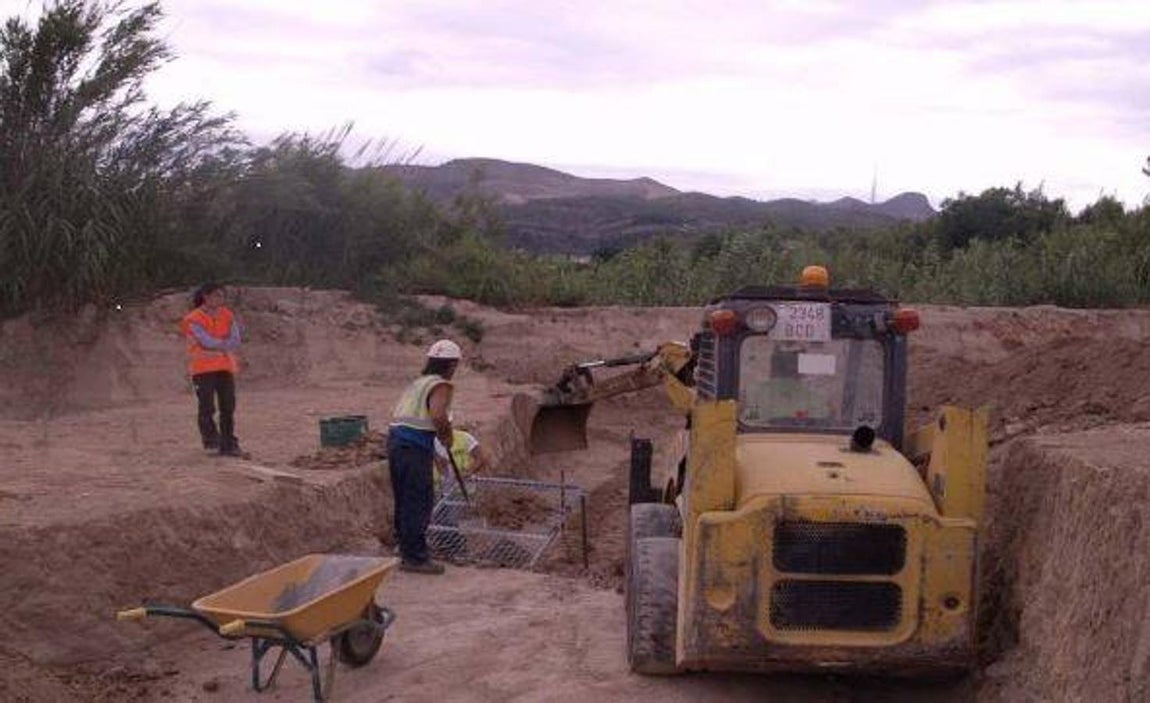 Retirada mediante mini-retroexcavadora de la UE. 