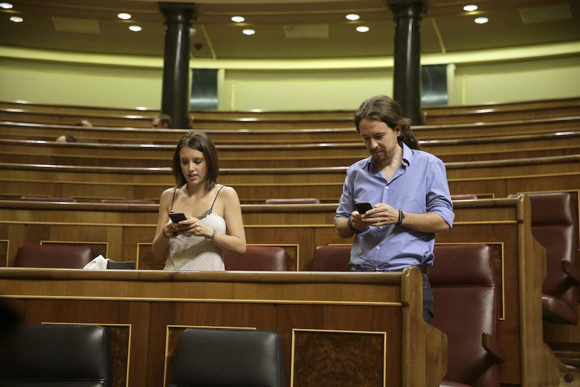 Pablo Iglesias, que acude a la segunda sesión junto a su mano derecha Irene Montero y ha declinado hacer ninguna declaración a su llegada. 