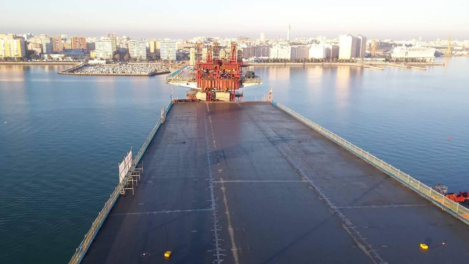 Vistas de las obras del Segundo Puente desde la grúa de la pila 12