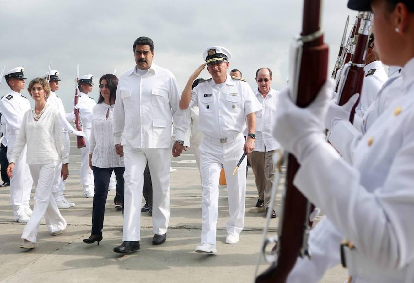 El presidente de Venezuela, Nicolás Maduro a su llegada a Colombia