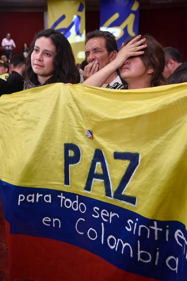 Partidarios del «sí» lamentan el resultado del referéndum. 