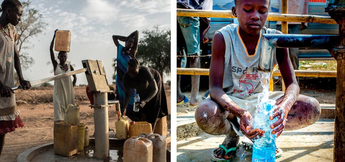 El hambre lleva cinco años aguando la fiesta de la independencia en Sudán del Sur. El país más joven del mundo ha sido también el más azotado por crisis alimentarias en 2016. En julio de este año, cuando se cumplía su quinto aniversario, la comunidad humanitaria lanzaba un grito desesperado para evitar una crisis como la de 2014. Las dificultades logísticas y de seguridad para hacer llegar la ayuda a poblaciones rurales aisladas ha representado uno de los mayores retos humanitarios del año. En la capital, Juba, los brotes de cólera son recurrentes. En lugares de concentración de población, como campos de desplazados, esta enfermedad puede diezmar en muy poco tiempo a la población, especialmente a los niños pequeños.Los profesionales de Acción contra el Hambre trabajaron a destajo para realizar distribuciones de agua segura, rehabilitar puntos de agua y poner en pie infraestructuras básicas de saneamiento con las que atajar la epidemia.. 