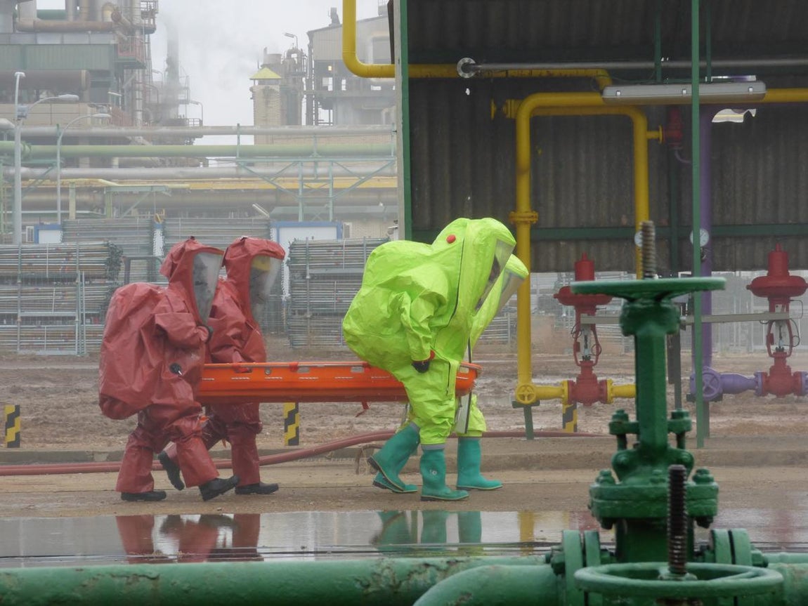 El simulacro de Puertollano, en imágenes