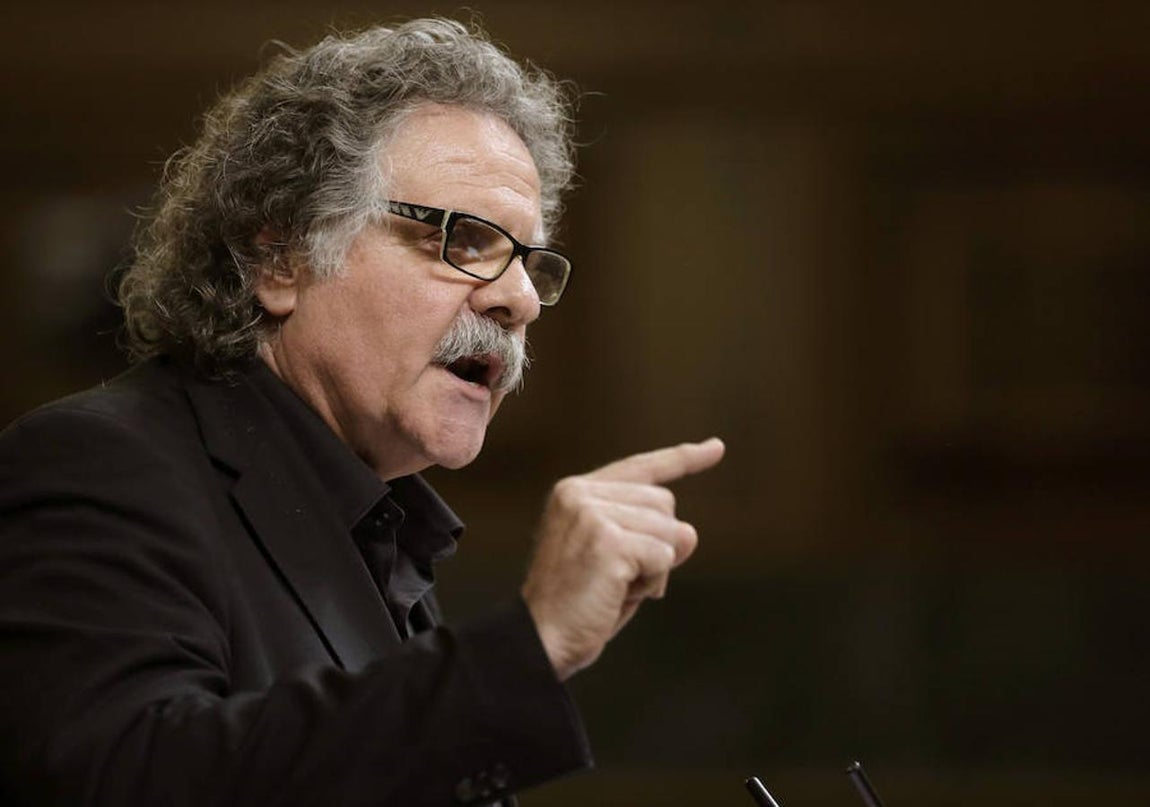 El portavoz de ERC en el Congreso, Joan Tardà, durante su intervención.. 