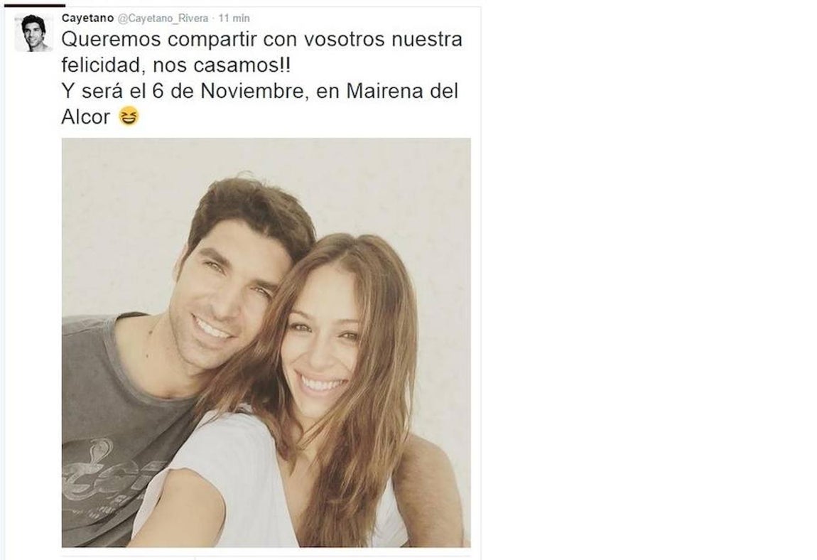 Eva González y Cayetano Rivera, que atravesaron una crisis de un año en el que no estuvieron juntos, han conseguido que el amor triunfe y se casaron en Mairena de Alcor. 