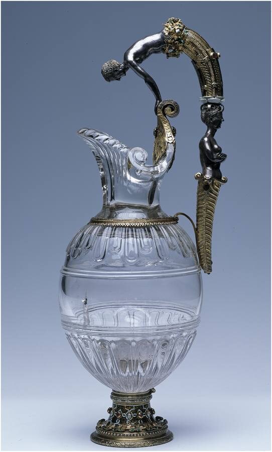 Jarra de cristal con Narciso y una sirena, de Richard Toutain (1555)