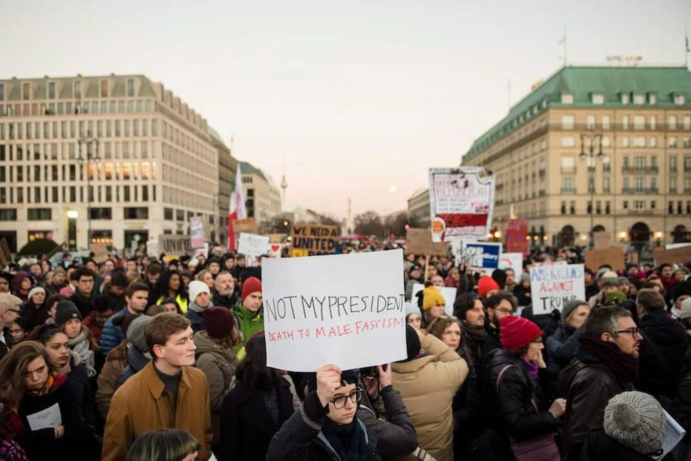 Imagen de una protesta AntiTrump en Berlín