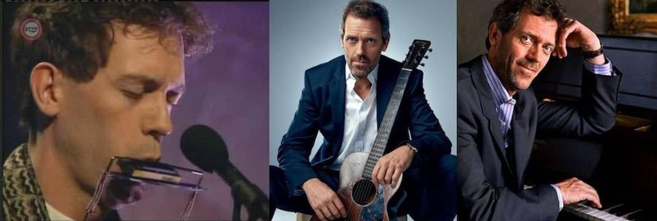 Hugh Laurie toca el piano, la guitarra y la armónica