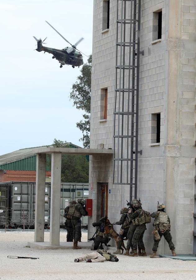 Maniobras antiterroristas con los nuevos helicópteros «Caimán». 