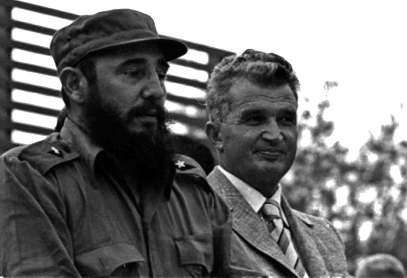 Encuentro de Castro con el dictador rumano, Nicolae Ceaucescu, en 1973